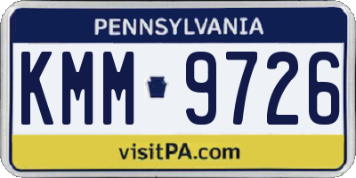 PA license plate KMM9726