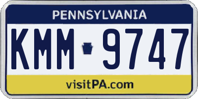 PA license plate KMM9747