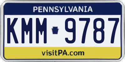 PA license plate KMM9787