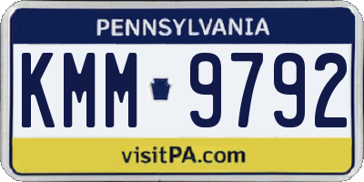 PA license plate KMM9792