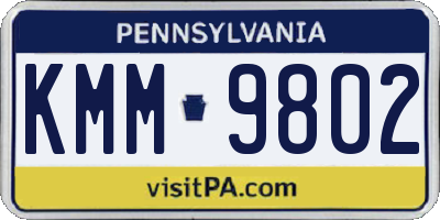 PA license plate KMM9802