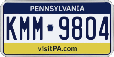 PA license plate KMM9804