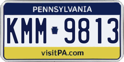 PA license plate KMM9813