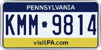 PA license plate KMM9814