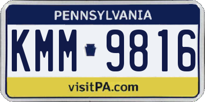 PA license plate KMM9816