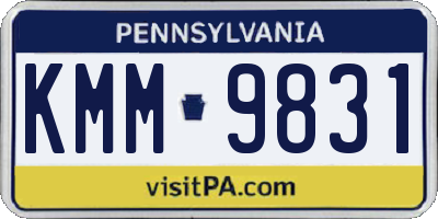 PA license plate KMM9831