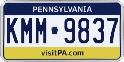 PA license plate KMM9837