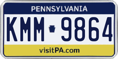 PA license plate KMM9864