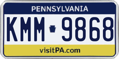 PA license plate KMM9868