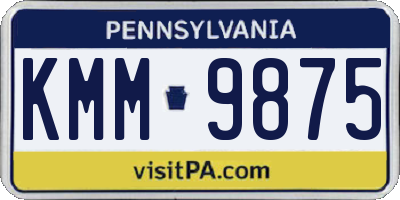 PA license plate KMM9875