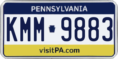 PA license plate KMM9883