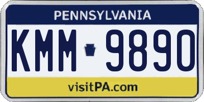 PA license plate KMM9890