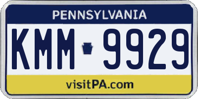 PA license plate KMM9929