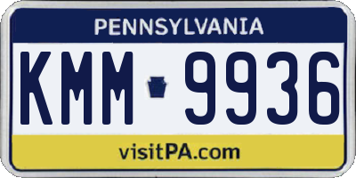 PA license plate KMM9936