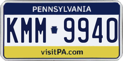 PA license plate KMM9940