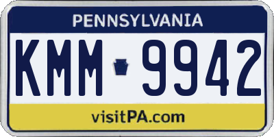 PA license plate KMM9942