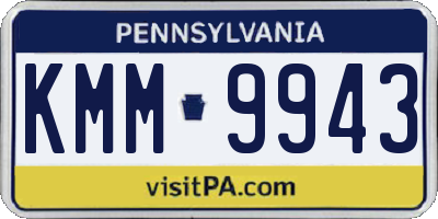 PA license plate KMM9943