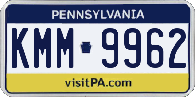 PA license plate KMM9962
