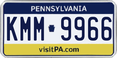 PA license plate KMM9966