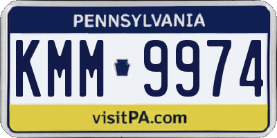 PA license plate KMM9974