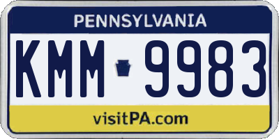 PA license plate KMM9983