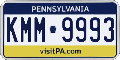PA license plate KMM9993