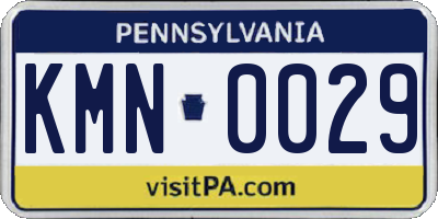 PA license plate KMN0029