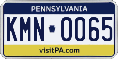 PA license plate KMN0065