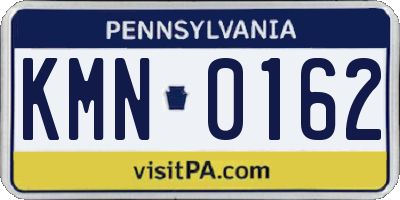 PA license plate KMN0162