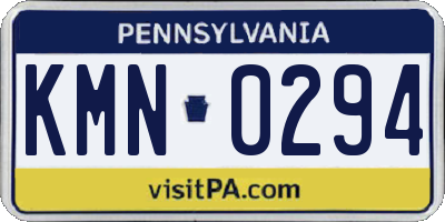 PA license plate KMN0294