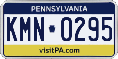 PA license plate KMN0295