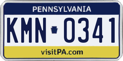 PA license plate KMN0341