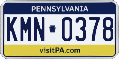 PA license plate KMN0378