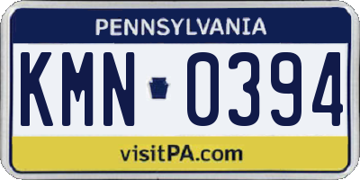 PA license plate KMN0394