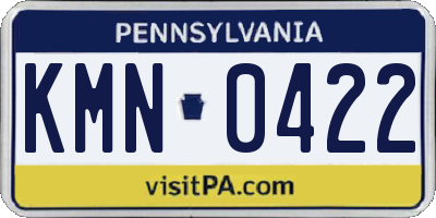PA license plate KMN0422