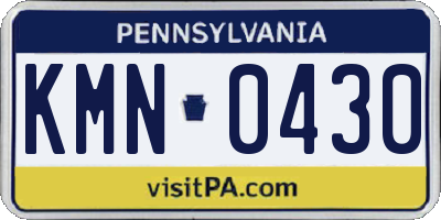 PA license plate KMN0430