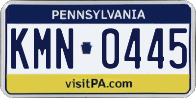 PA license plate KMN0445