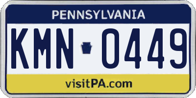 PA license plate KMN0449