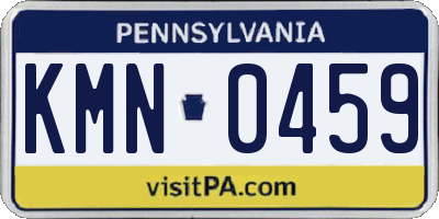 PA license plate KMN0459