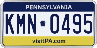 PA license plate KMN0495