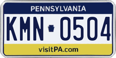 PA license plate KMN0504