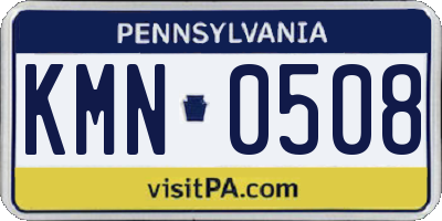 PA license plate KMN0508