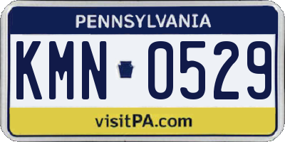 PA license plate KMN0529