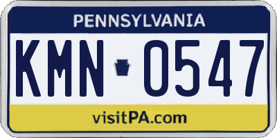 PA license plate KMN0547