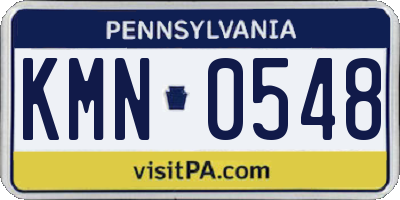 PA license plate KMN0548