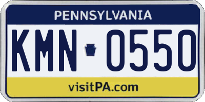PA license plate KMN0550