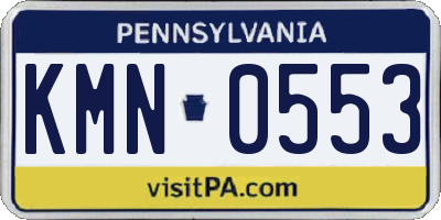 PA license plate KMN0553