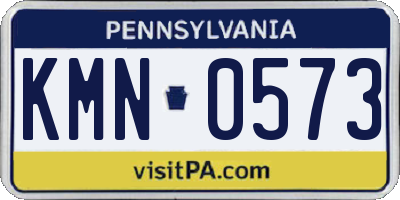 PA license plate KMN0573
