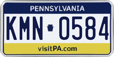 PA license plate KMN0584