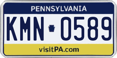 PA license plate KMN0589